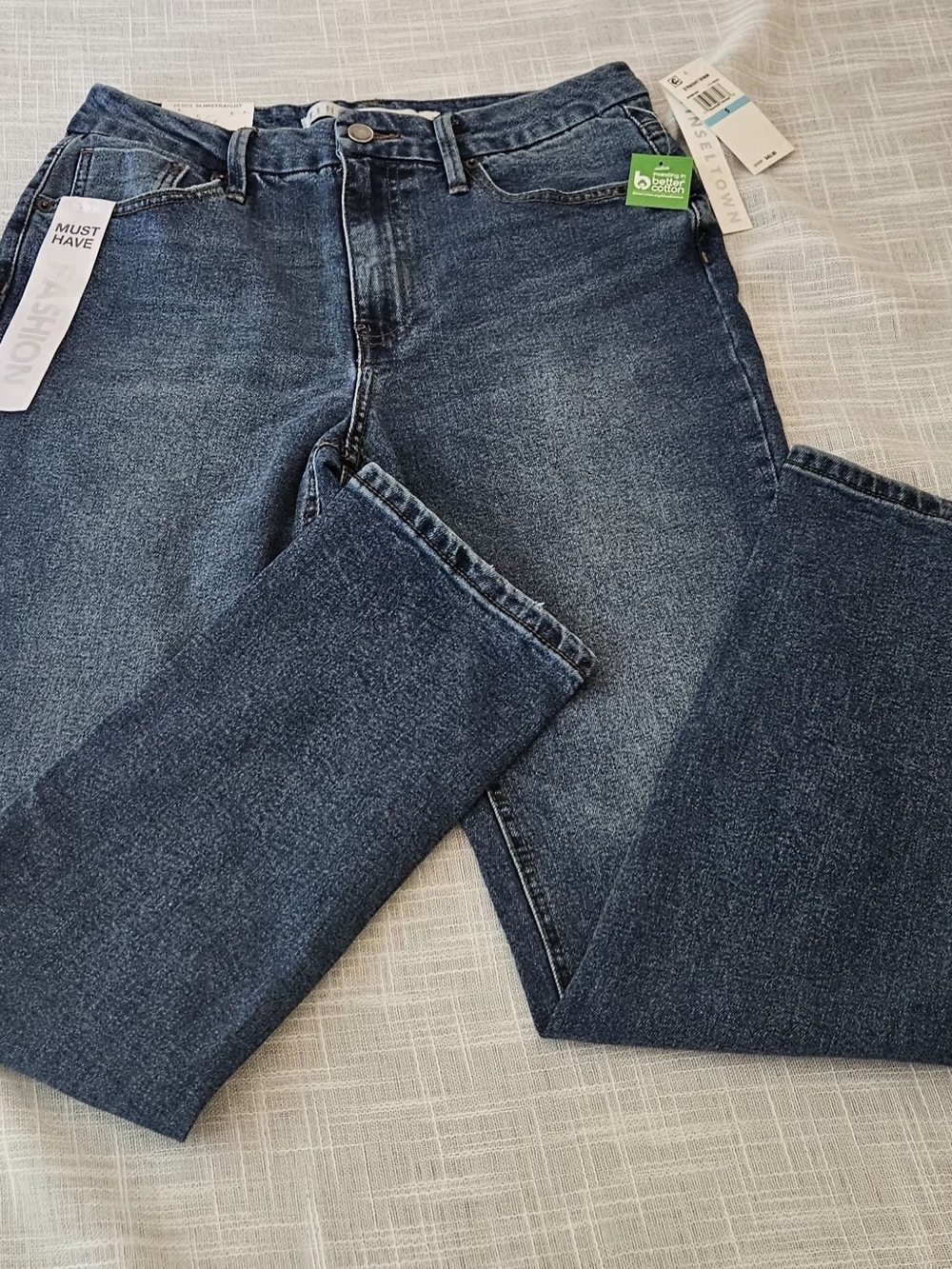 ​Tinseltown Hi Rise Slim Straight Jeans Size 5 / 27 Dark Wash Blue Denim NWT - Picture 13 of 16